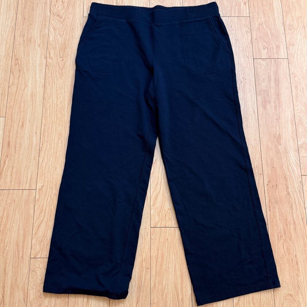 Talbots Women's‎ XL Navy Stretch Waist Relaxed Straight Pants with Pockets